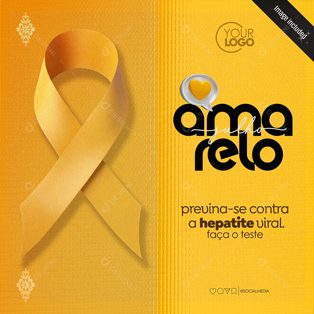 Social Media Julho Amarelo Feed Social Media PSD Editável