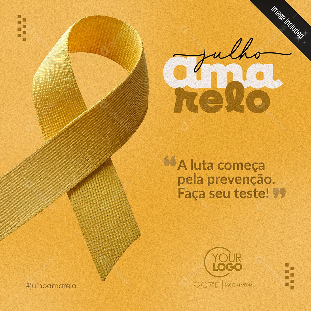 Social Media Julho Amarelo Feed Social Media PSD Editável