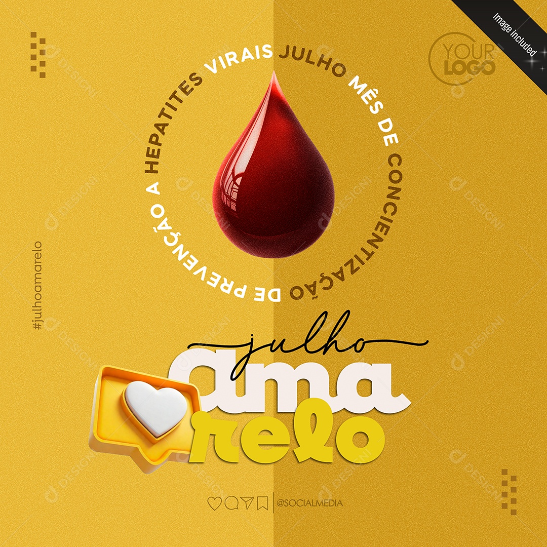 Social Media Julho Amarelo Feed Social Media PSD Editável