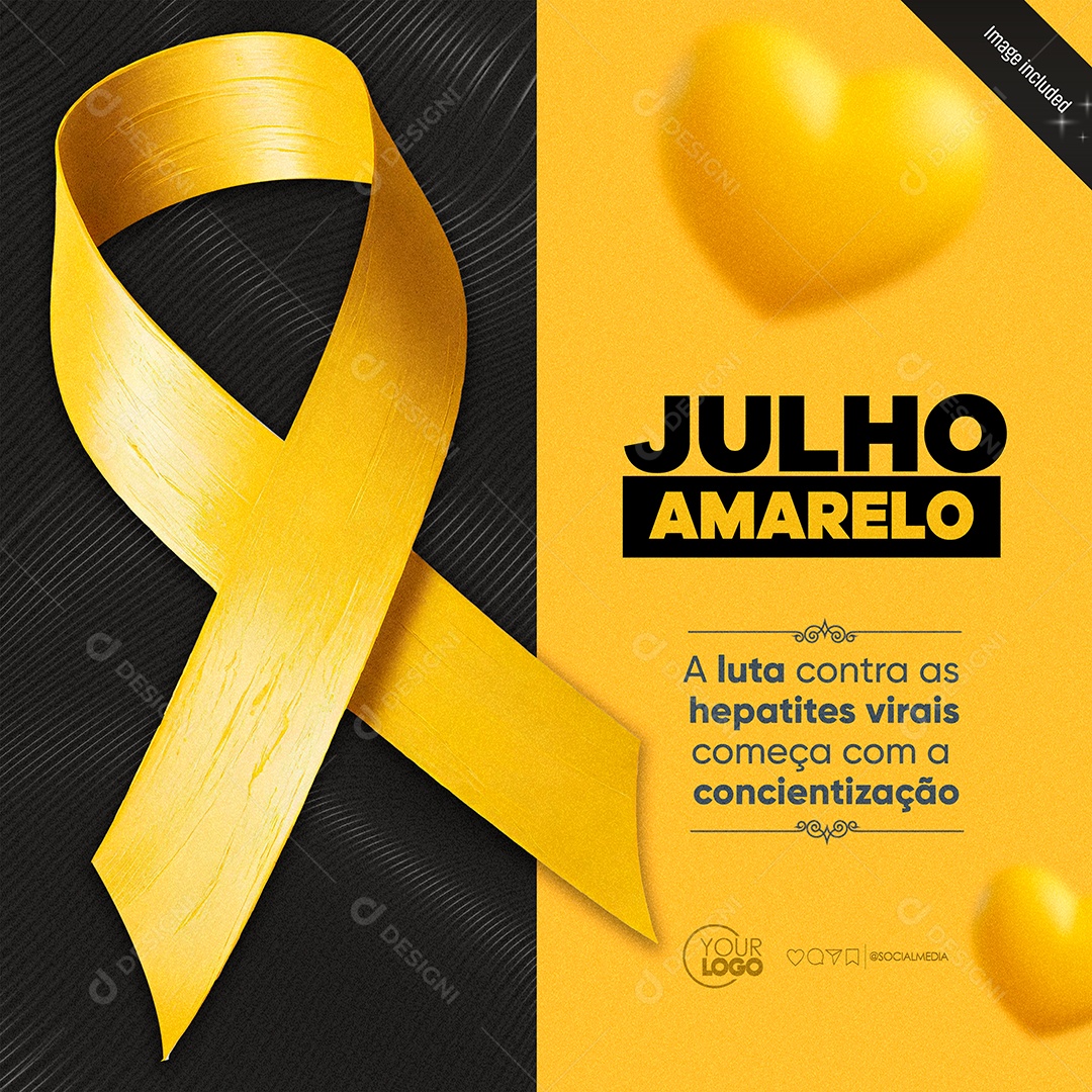 Social Media Julho Amarelo Feed Social Media PSD Editável