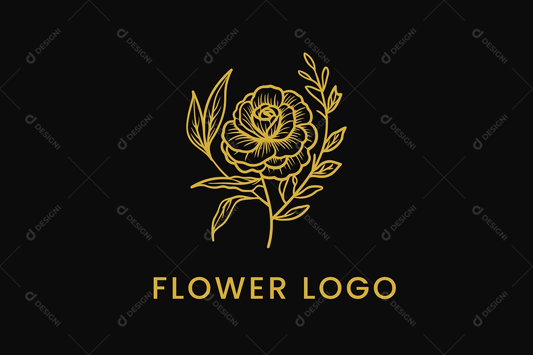 Modelo de Logo de Flor PNG + AI Editável