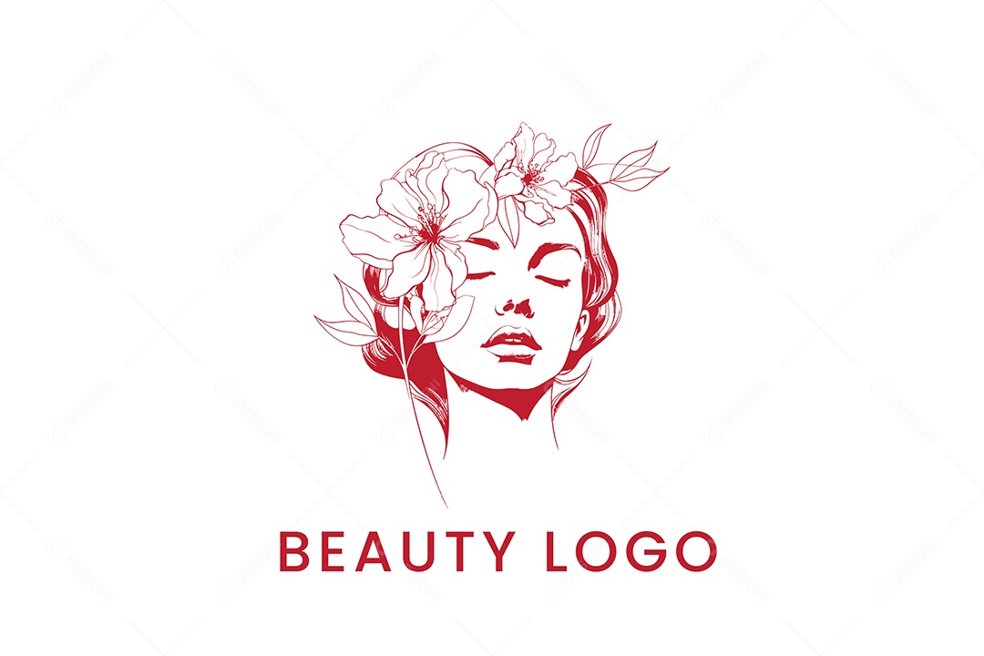 Modelo de Logo de Salão de Beleza PNG + AI Editável