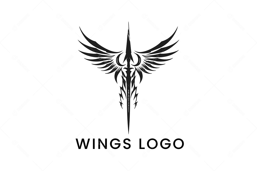 Modelo de Logo de Asas PNG + AI Editável