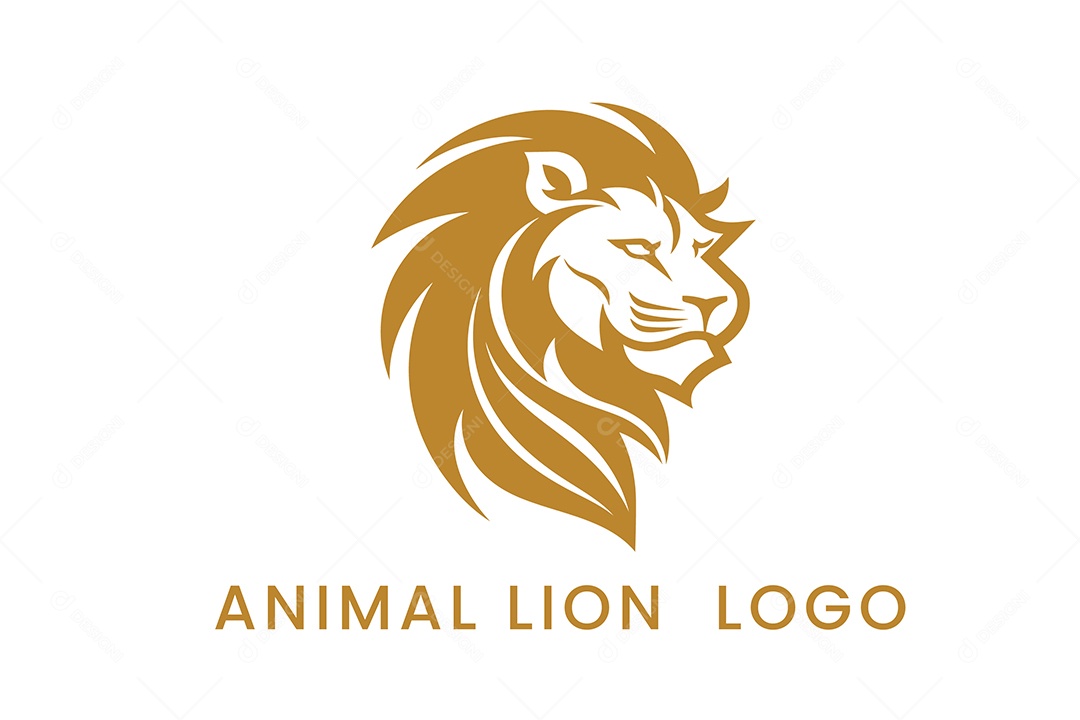 Modelo de Logo de Leão PNG + AI Editável