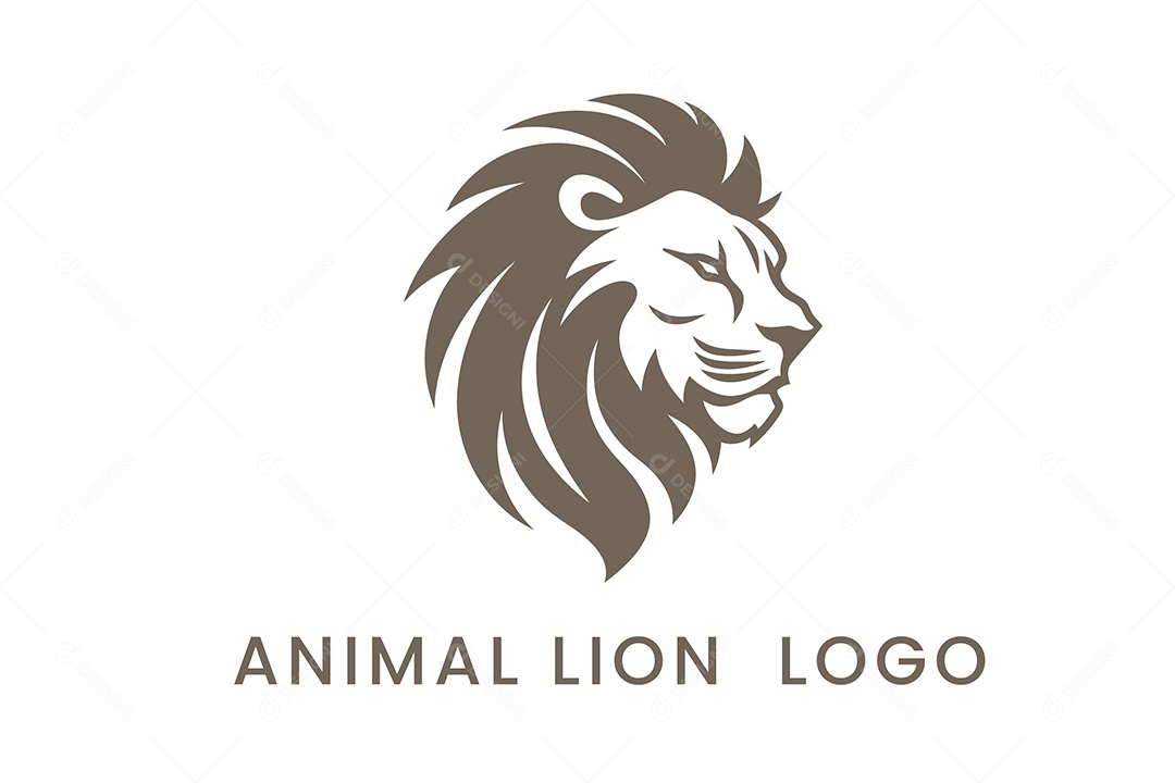 Modelo de Logo de Leão PNG + AI Editável
