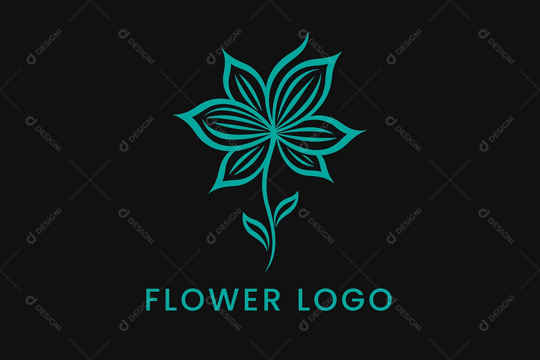 Modelo de Logo de Flor PNG + AI Editável