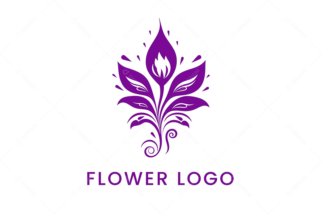 Modelo de Logo de Flor PNG + AI Editável