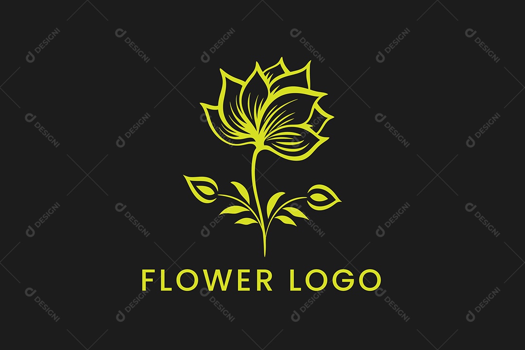 Modelo de Logo de Flor PNG + AI Editável