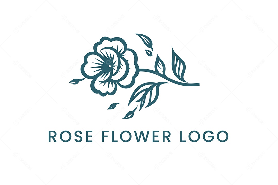 Modelo de Logo de Flor PNG + AI Editável