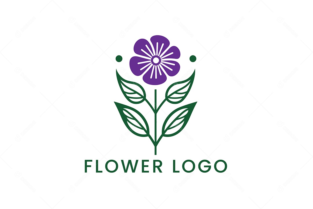 Modelo de Logo de Flor PNG + AI Editável