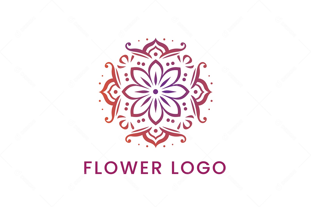 Modelo de Logo de Flor PNG + AI Editável
