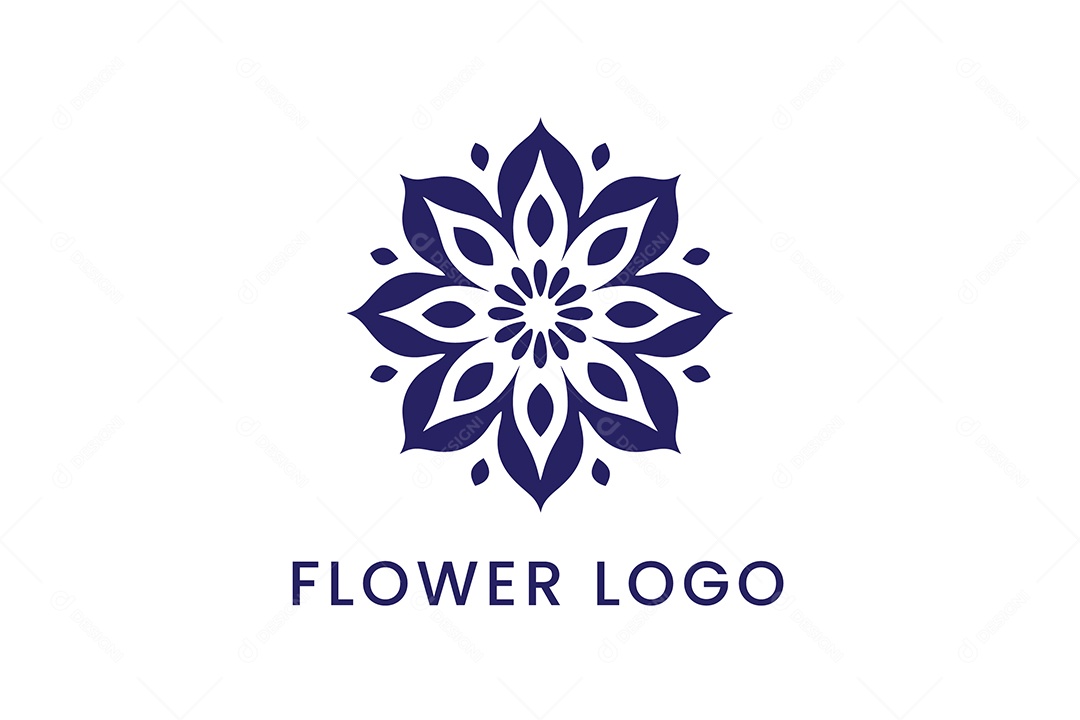 Modelo de Logo de Flor PNG + AI Editável