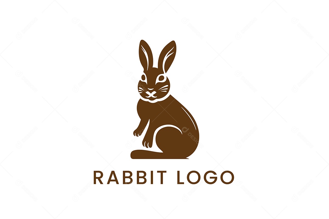 Modelo de Logo de Coelho PNG + AI Editável