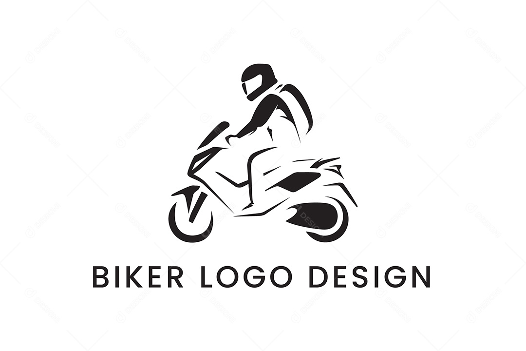 Modelo de Logo de Motocicleta PNG + AI Editável