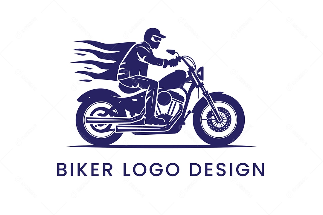 Modelo de Logo de Motocicleta PNG + AI Editável