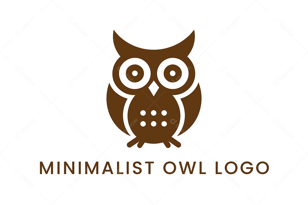 Modelo de Logo de Coruja Minimalista PNG + AI Editável