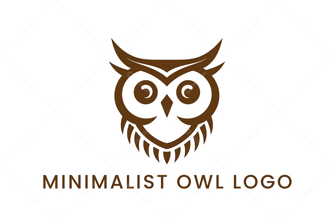 Modelo de Logo de Coruja Minimalista PNG + AI Editável