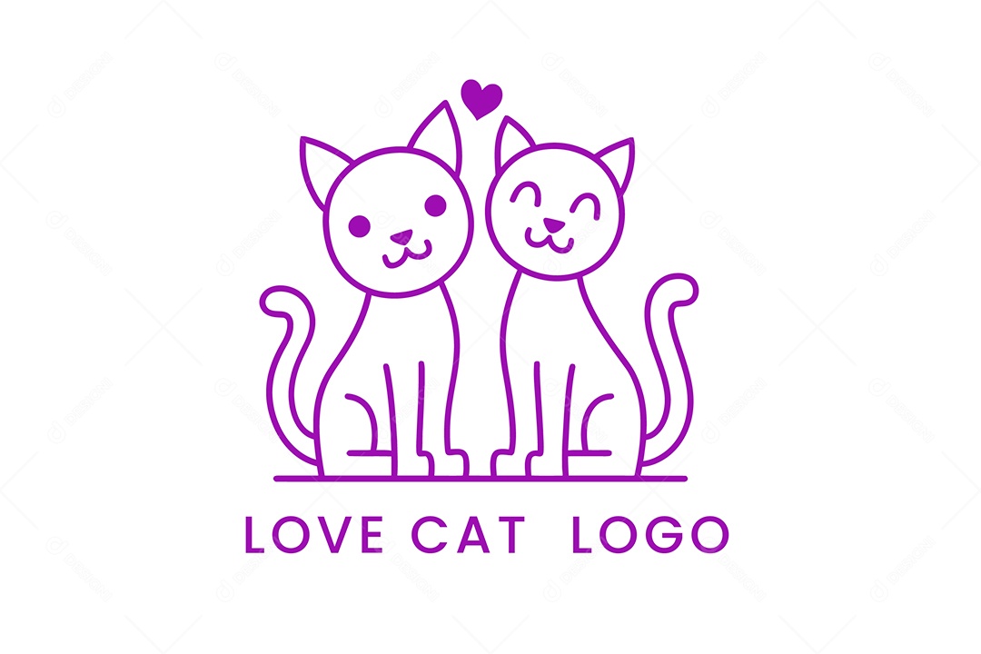 Modelo de Logo de Gato PNG + AI Editável