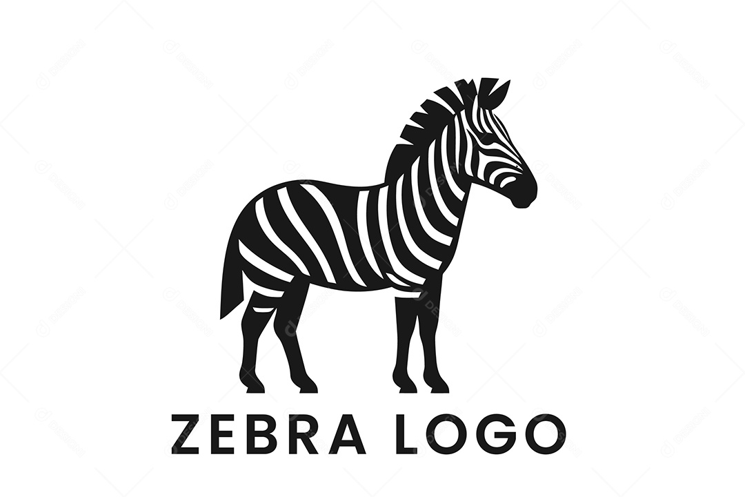 Modelo de Logo de Zebra PNG + AI Editável