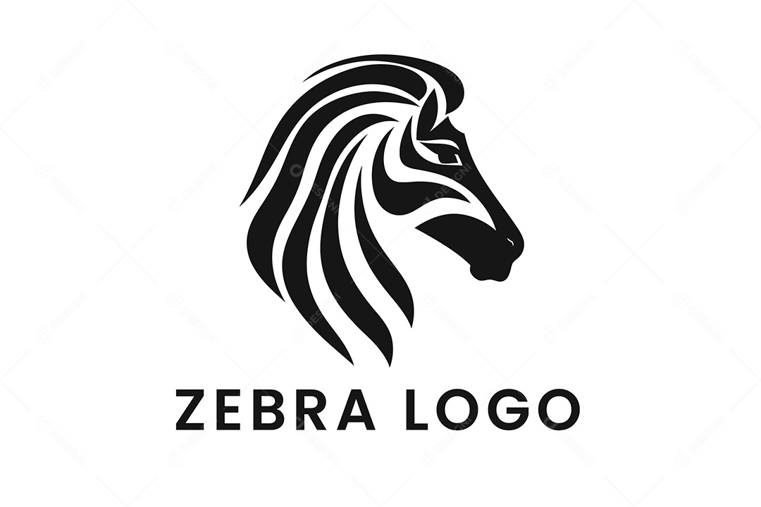 Modelo de Logo de Zebra PNG + AI Editável