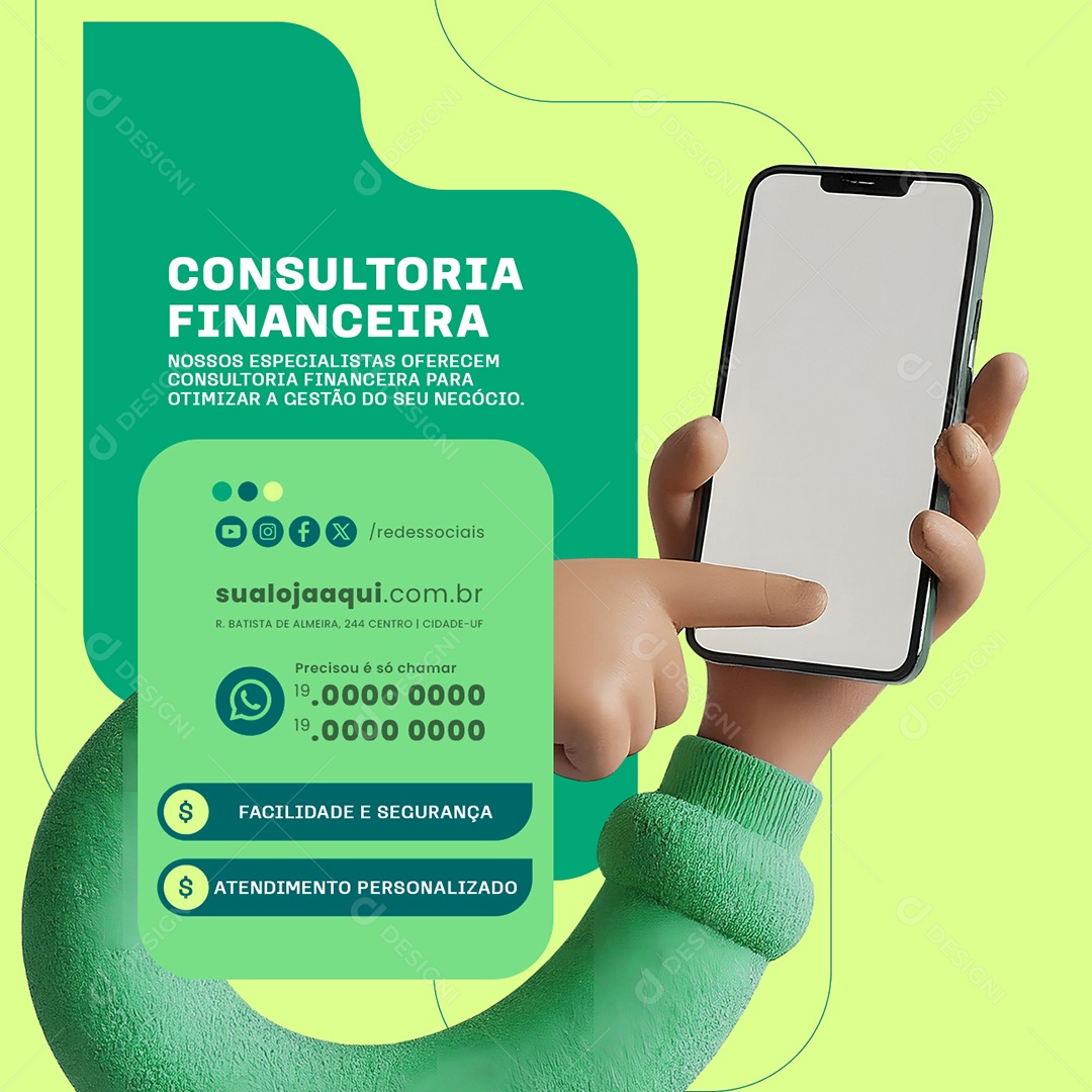 Consultoria Financeira Social Media PSD Editável