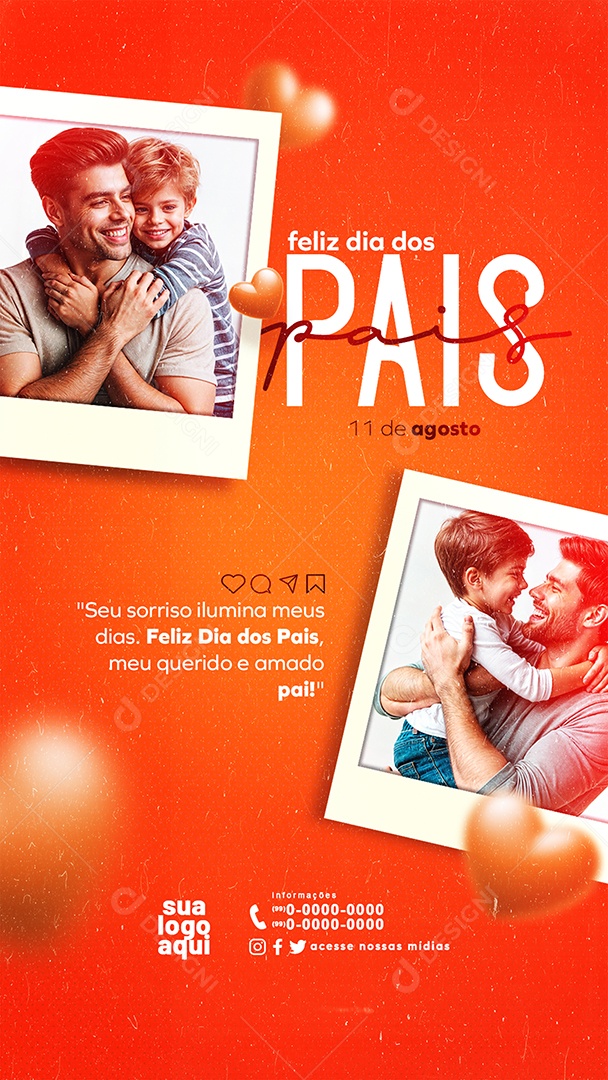 Dia Dos Pais 11 de Agosto Social Media PSD Editável