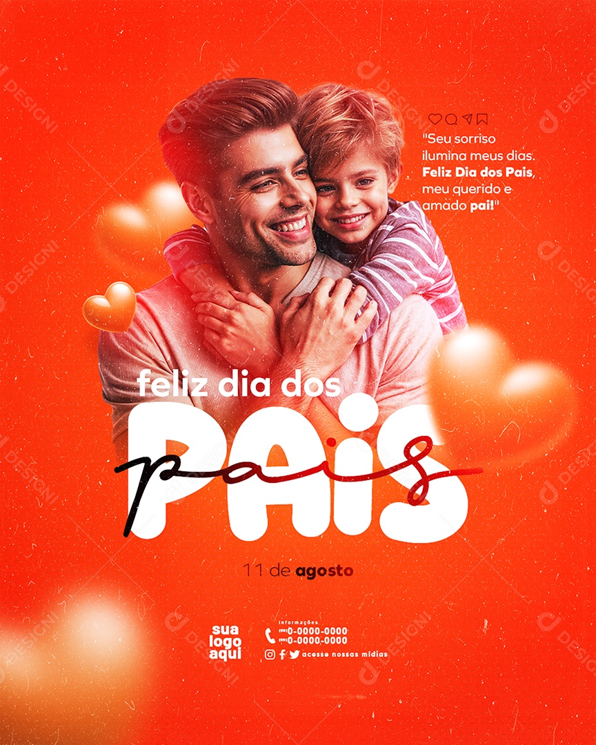 Dia Dos Pais 11 de Agosto Social Media PSD Editável