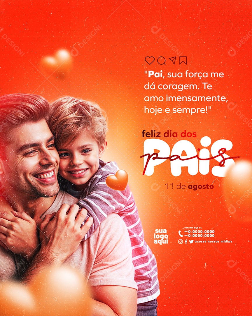 Dia Dos Pais 11 de Agosto Social Media PSD Editável