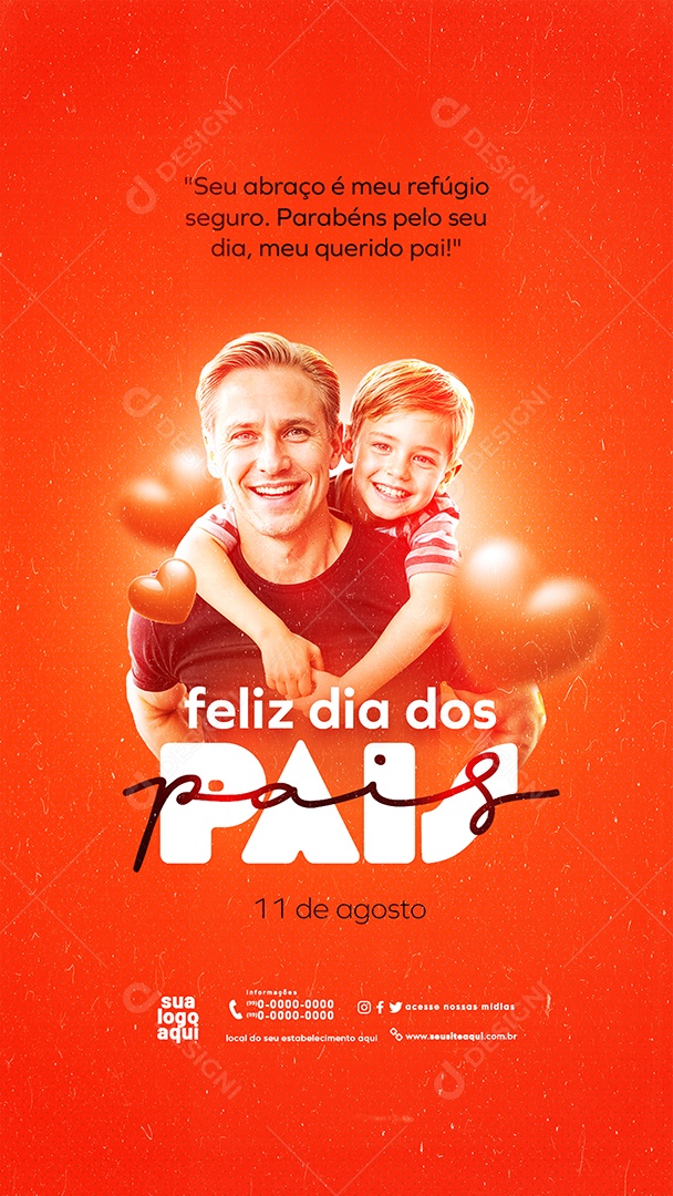 Dia Dos Pais 11 de Agosto Social Media PSD Editável
