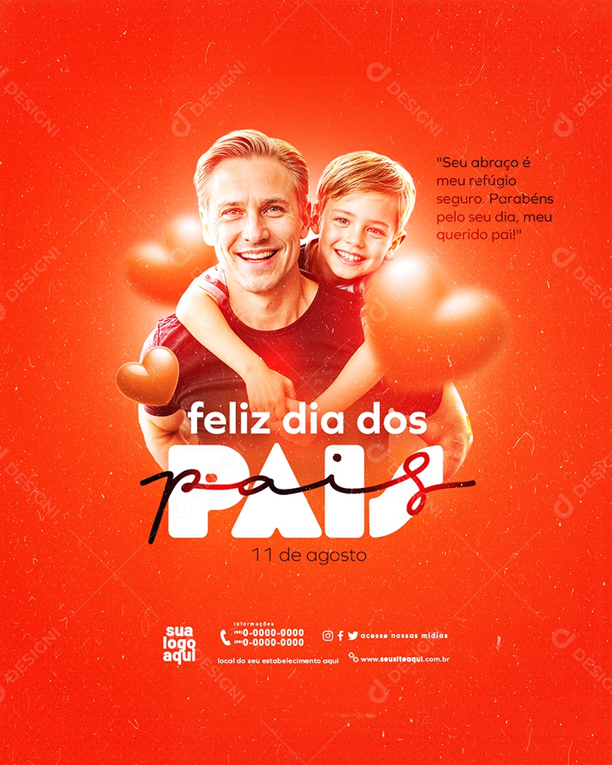 Dia Dos Pais 11 de Agosto Social Media PSD Editável
