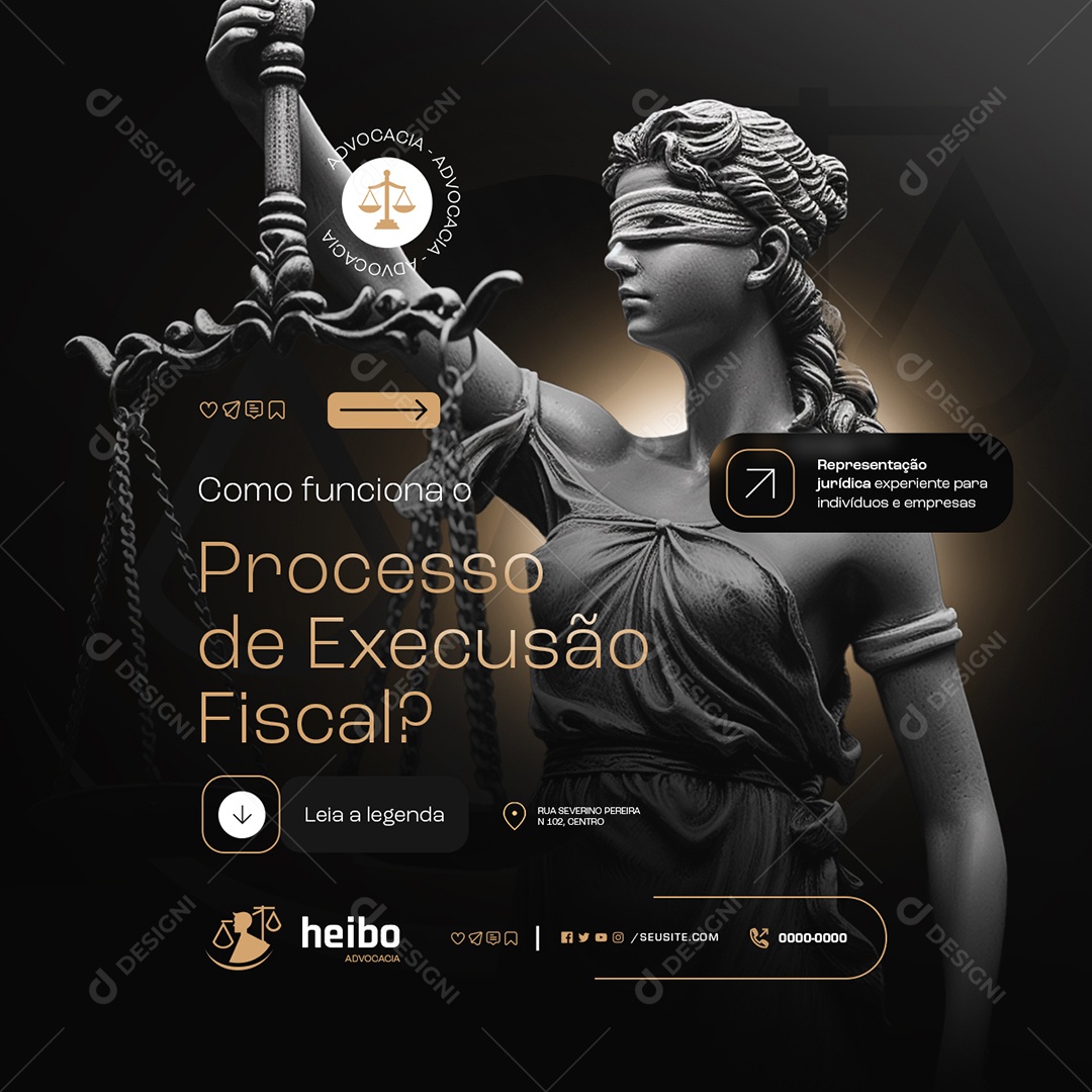 Processo de Execusão Fiscal Social Media PSD Editável