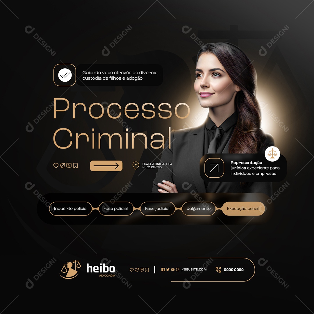 Processo Criminal Social Media PSD Editável