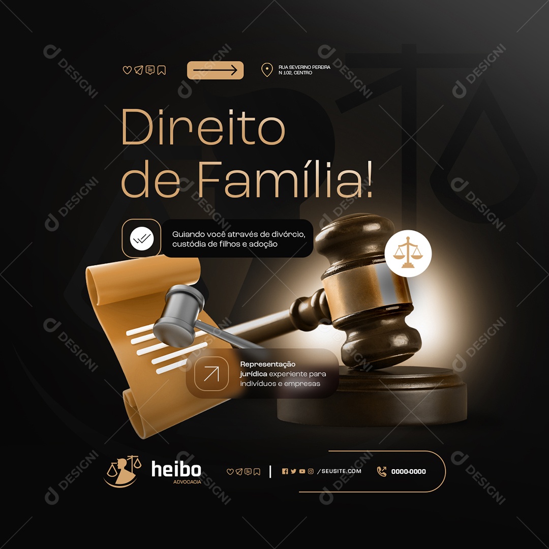 Dreito de Família Social Media PSD Editável