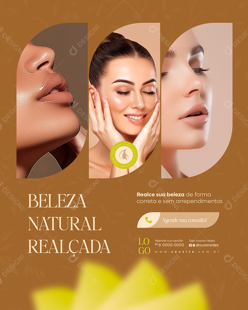 Clínica Estética Beleza Social Media Post Feed PSD Editável