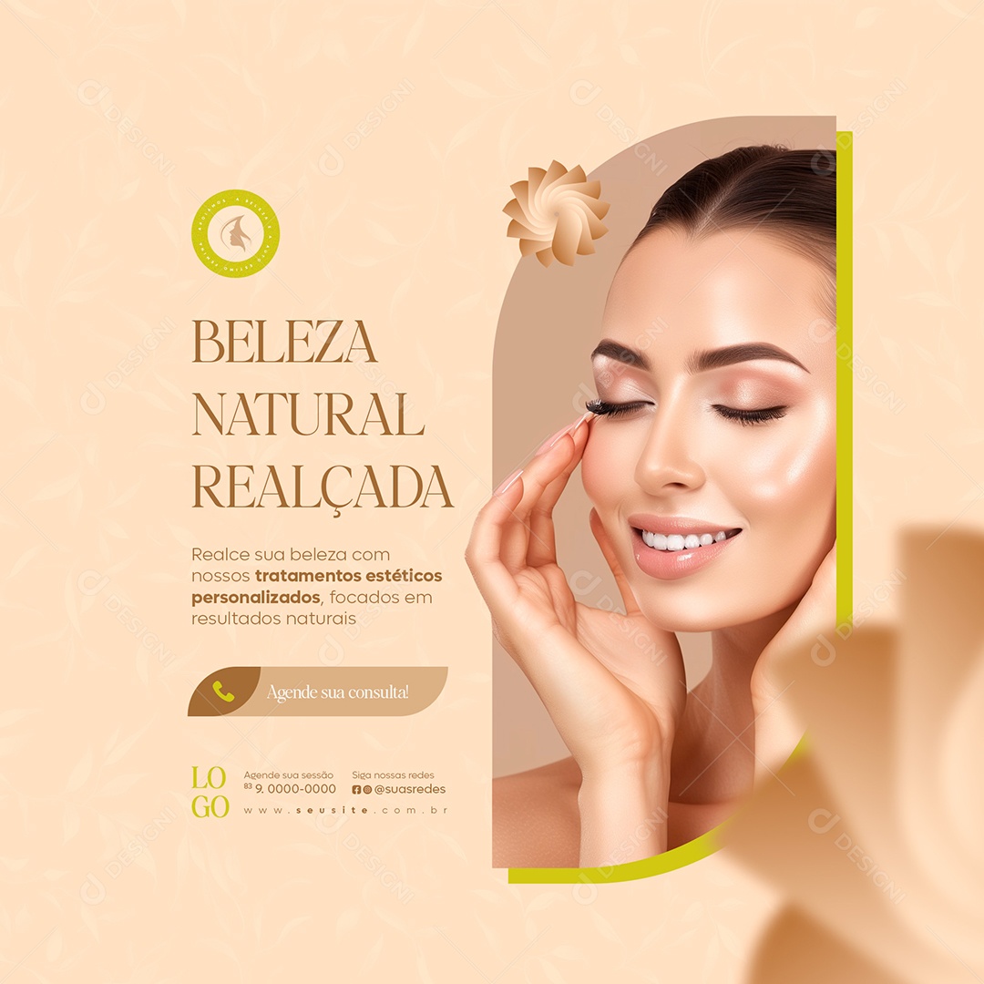 Clínica Estética Beleza Social Media Post Feed PSD Editável