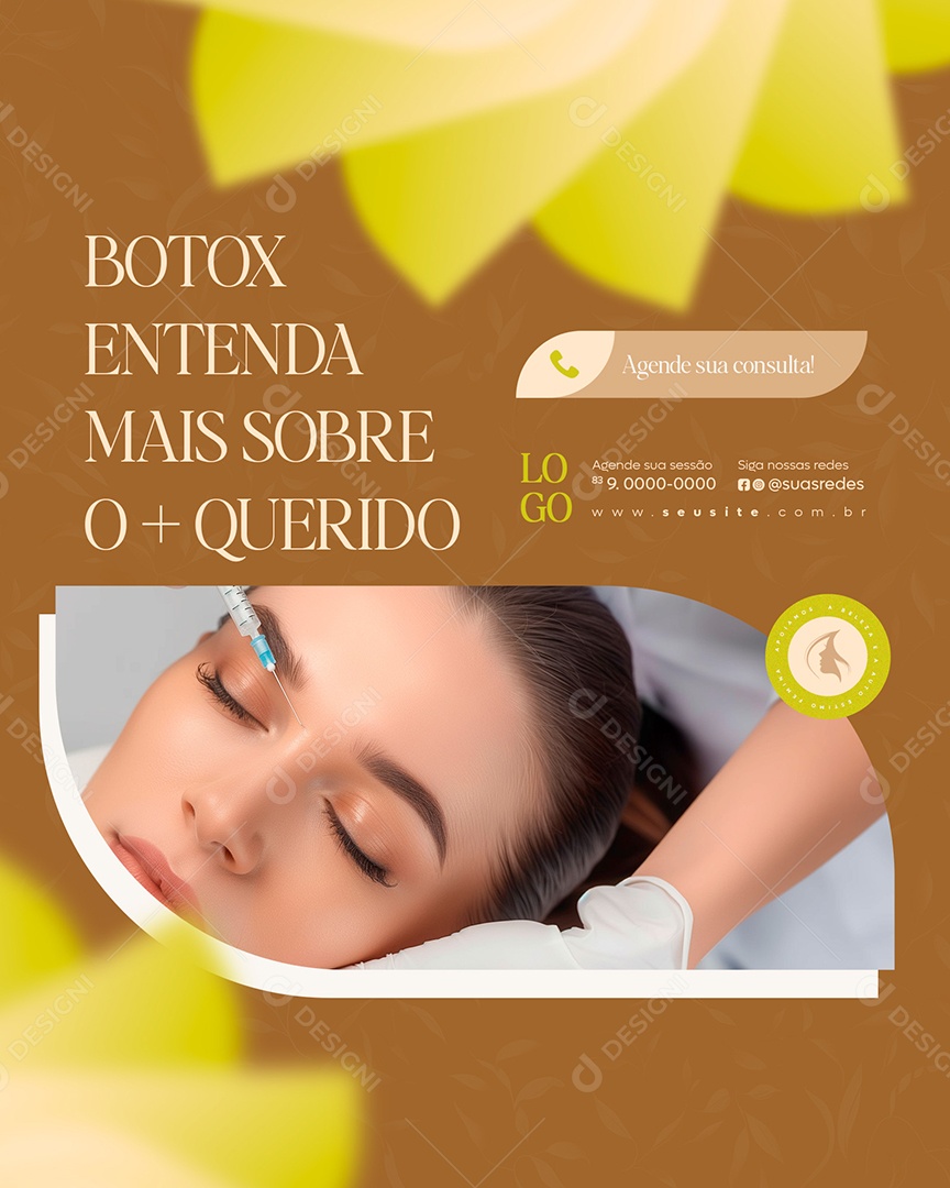 Clínica Estética Botox Social Media Post Feed PSD Editável
