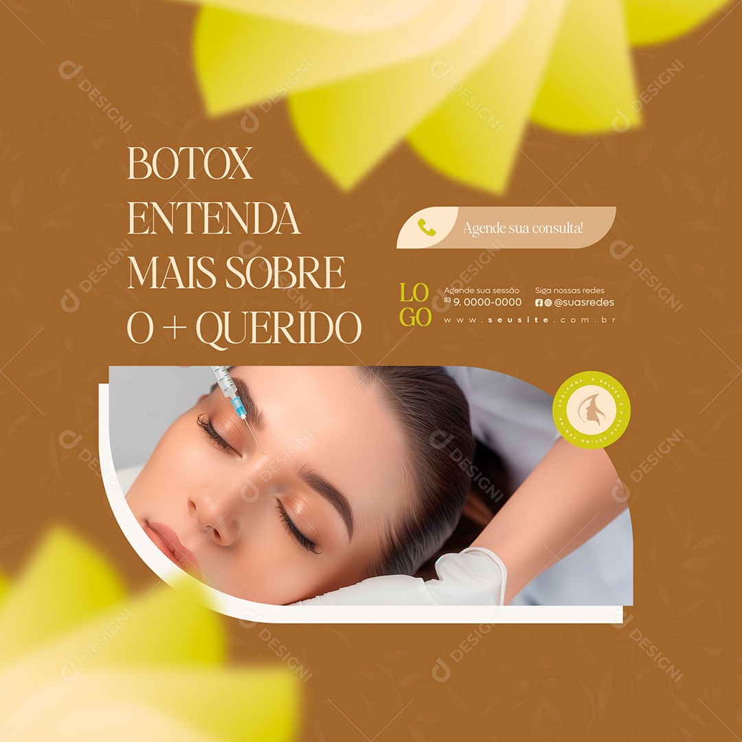 Clínica Estética Botox Social Media Post Feed PSD Editável