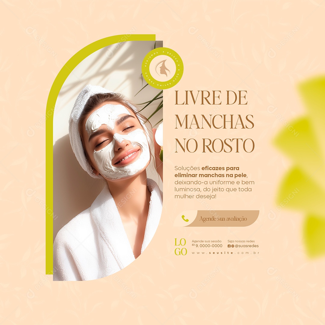 Clínica Estética Livre de Manchas Social Media Post Feed PSD Editável