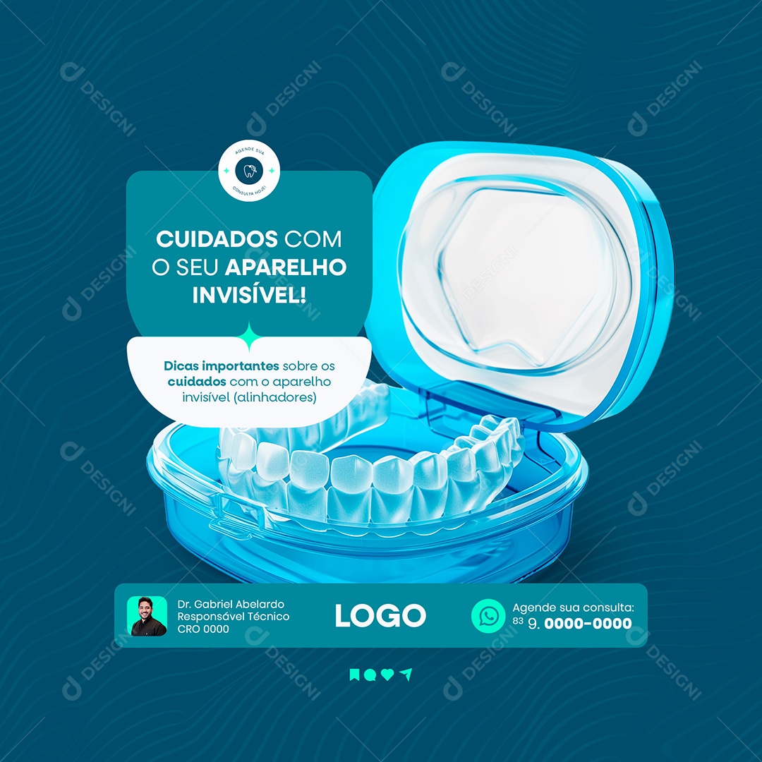 Dentista Clínica Dentária Saúde Bocal Social Media Post Feed PSD Editável