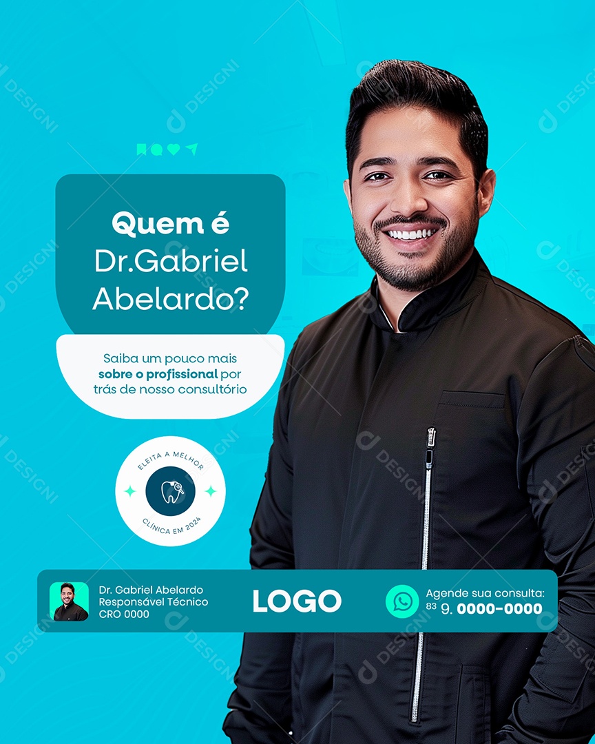 Dentista Clínica Dentária Saúde Bocal Social Media Post Feed PSD Editável