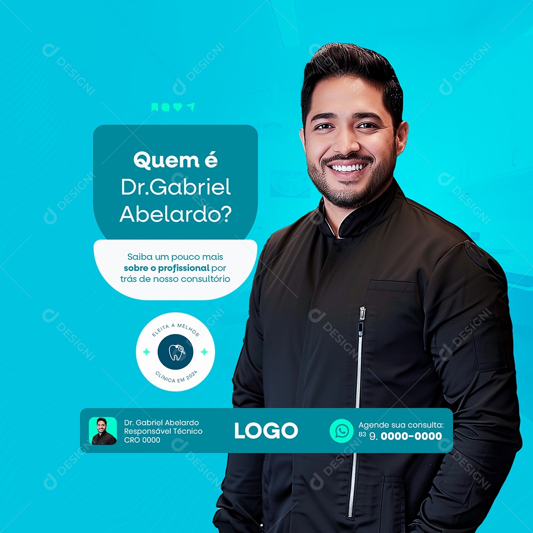 Dentista Clínica Dentária Saúde Bocal Social Media Post Feed PSD Editável