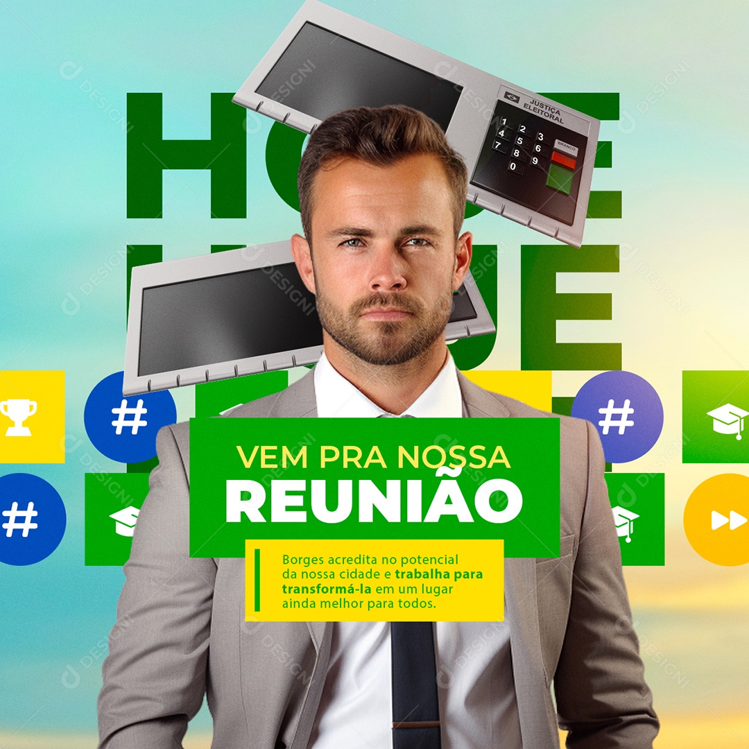 Política vem para nossa Reunião Social Media PSD Editável