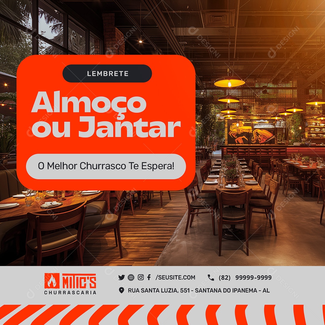 Almoço ou Janta Social Media PSD Editável