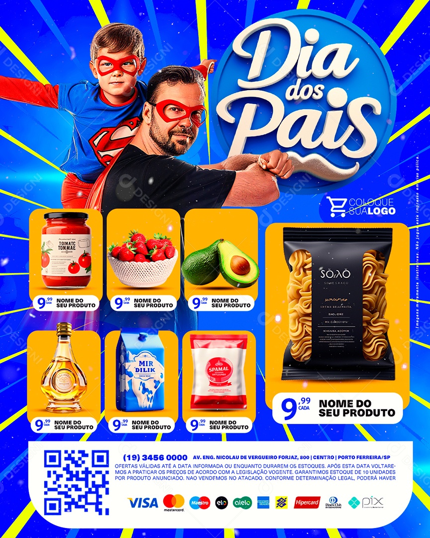 Tabloide Dia dos Pais  Alimento Social Media PSD Editável