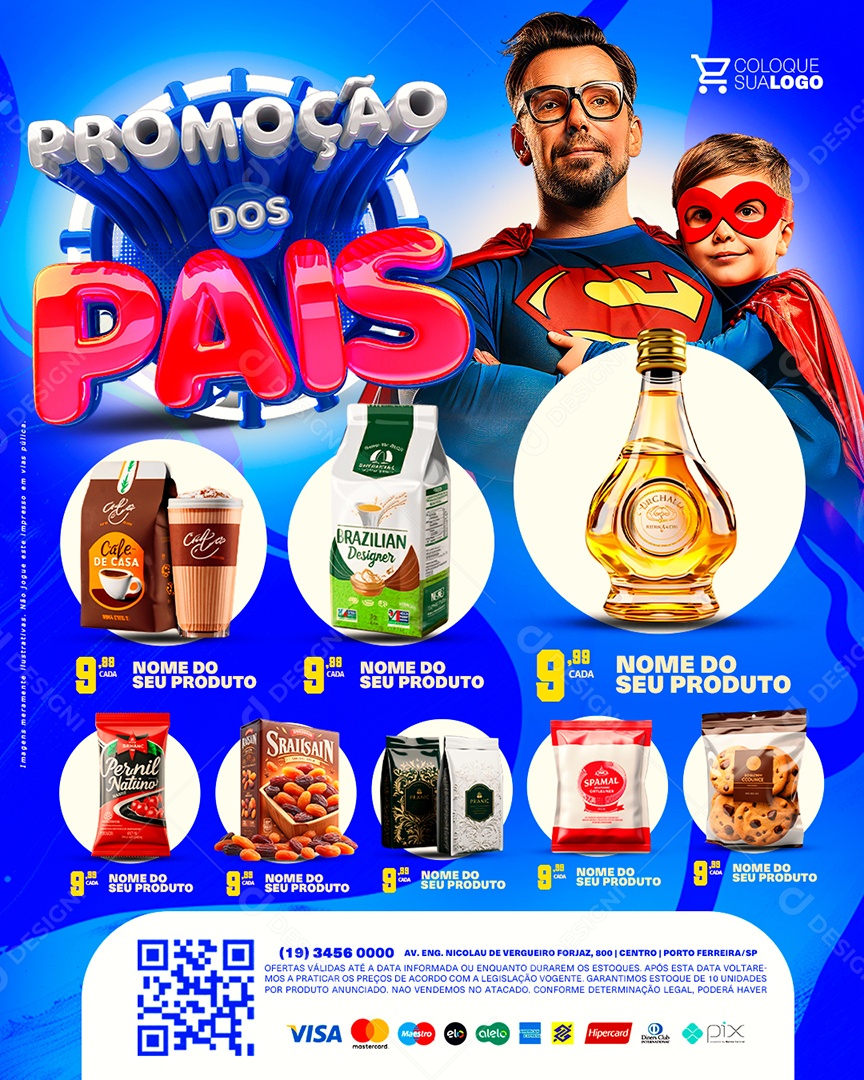 Tabloide Promoção dos Pais Alimento Social Media PSD Editável