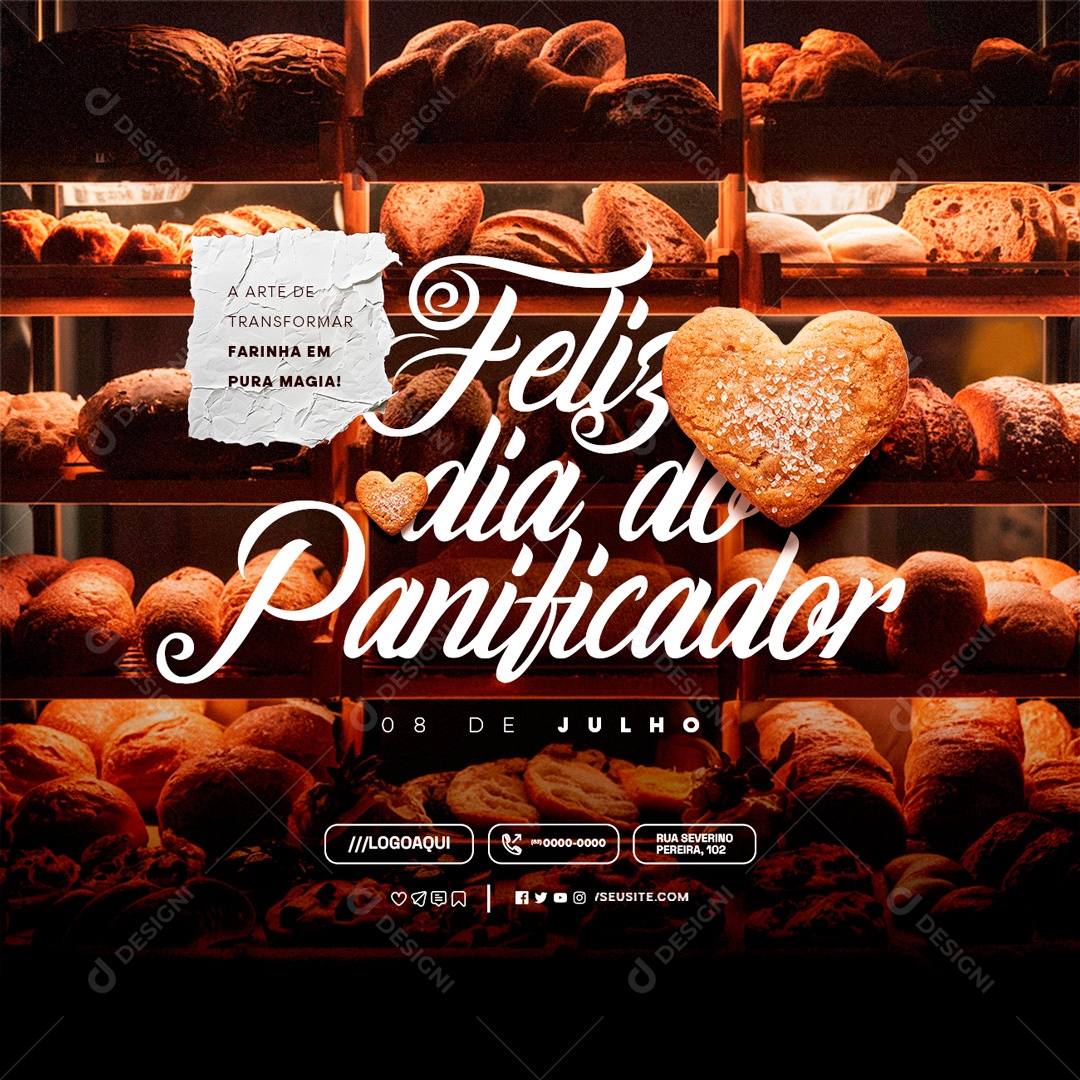 Dia do Panificador 08 de Julho a Arte de Transformar Social Media PSD Editável