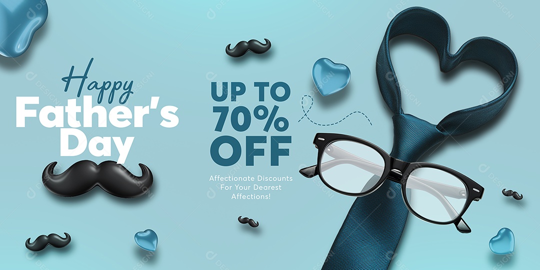 Social Media Dia Dos Pais Banner Descontos Lojas PSD Editável