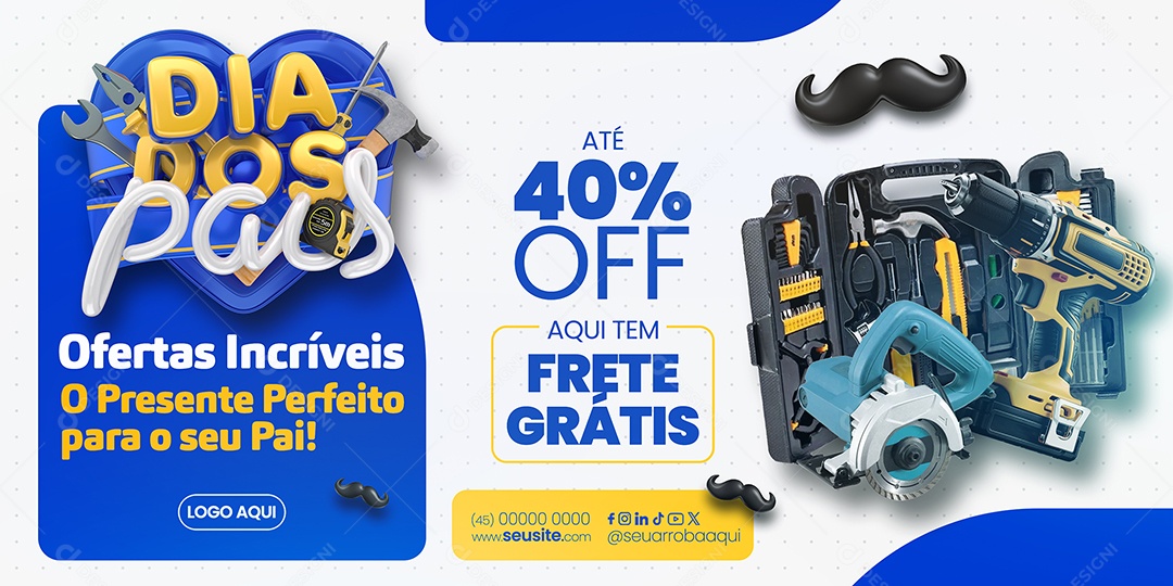 Social Media Dia Dos Pais Banner Presentes Promoção PSD Editável