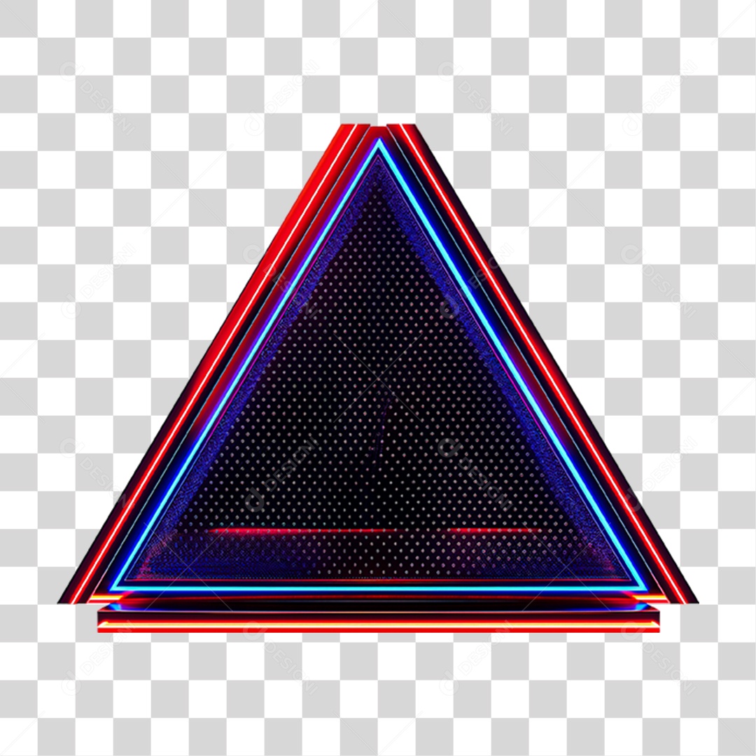 Elemento 3D Placa de Metal com Neon PNG Transparente