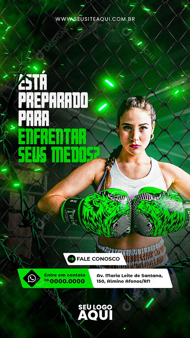 Story Aulas de Boxe Luta Social Media PSD Editável